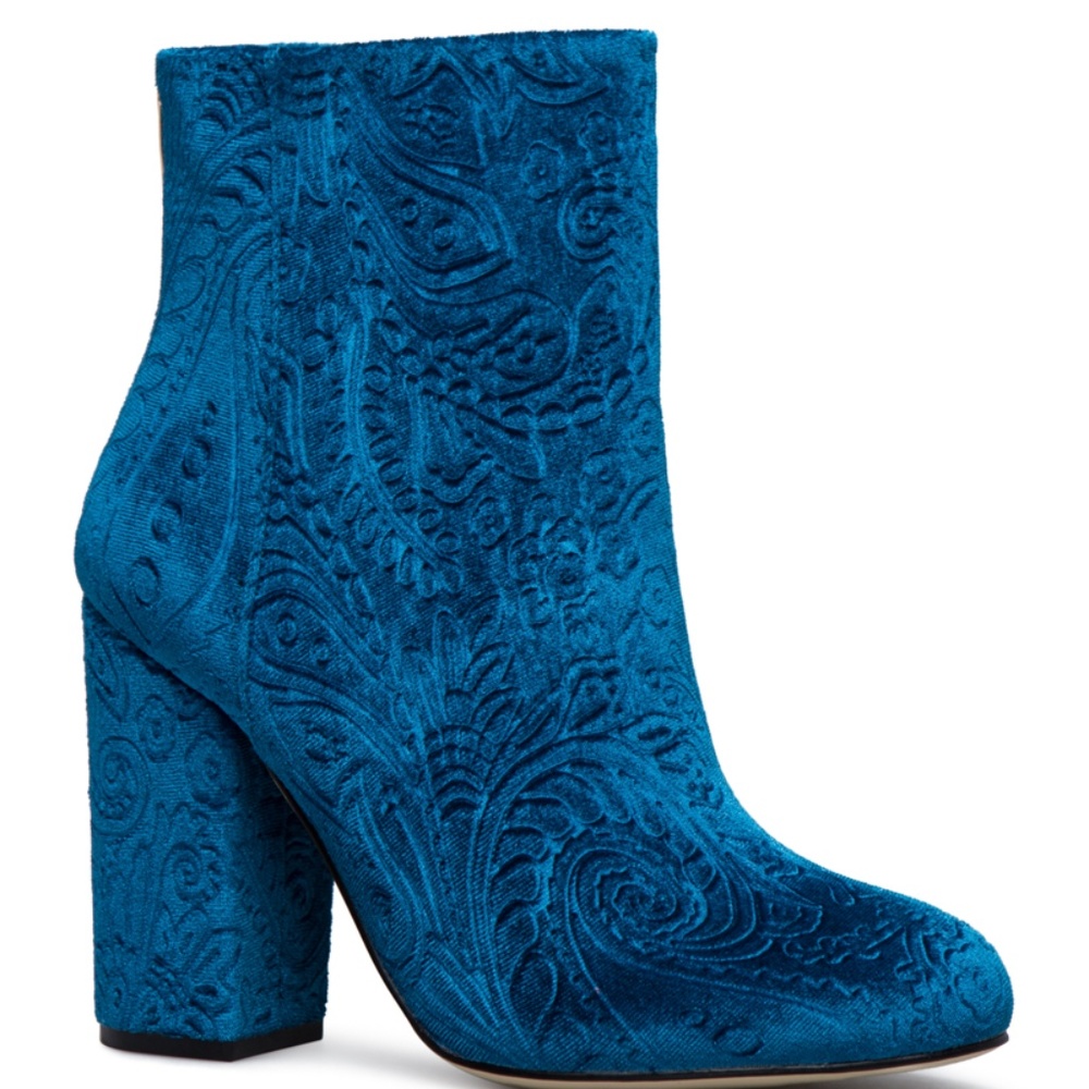 Blue Boot never been worn.  3.5 Heel